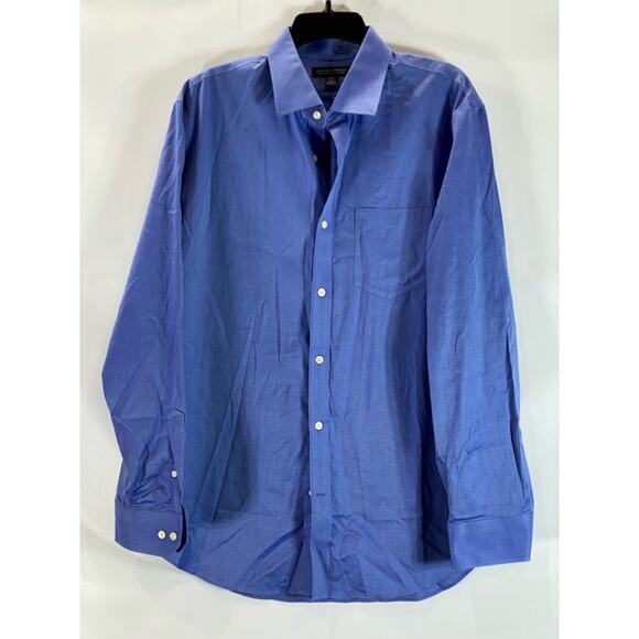 BANANA REPUBLIC Men's Blue Non-Iron Classic-Fit Button-Up Long Sleeve Shirt SZ L - Picture 1 of 12